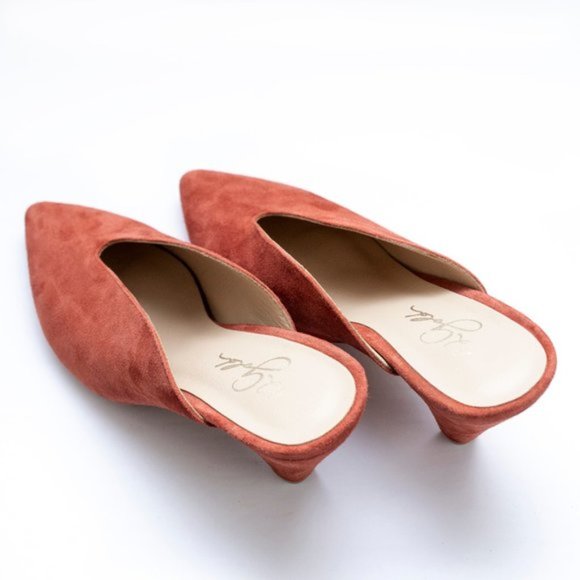 Chinese Laundry Mule "Overcome" Orange Suede 42 Gold - Picture 5 of 7